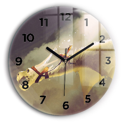 Fali üvegóra kerek 60 cm Sárkánylovas illusztrációja