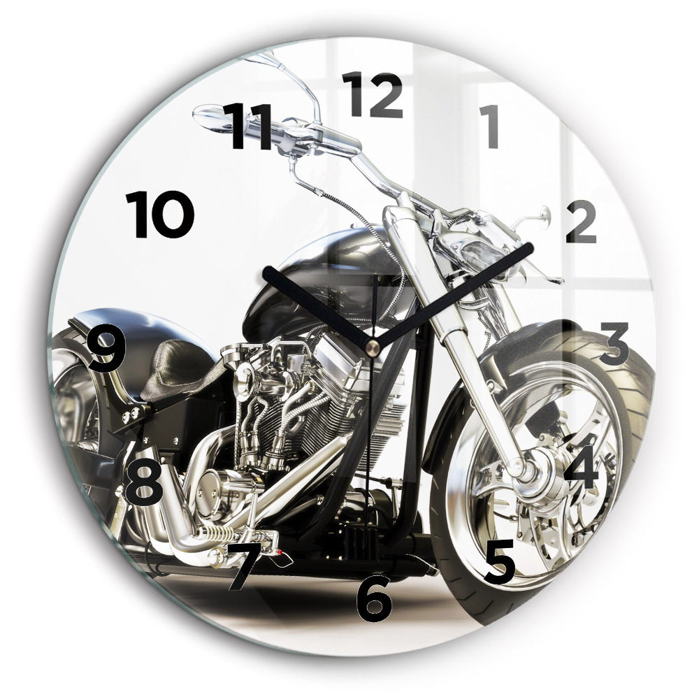 Fali üvegóra kerek 60 cm Fekete motorkerékpár