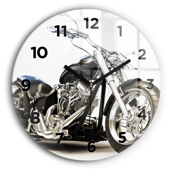 Fali üvegóra kerek 60 cm Fekete motorkerékpár