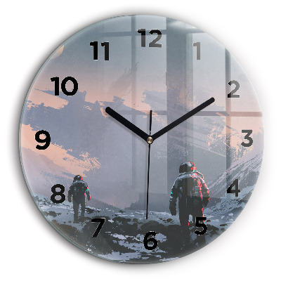 Fali üvegóra kerek 60 cm Űrhajósok absztrakt