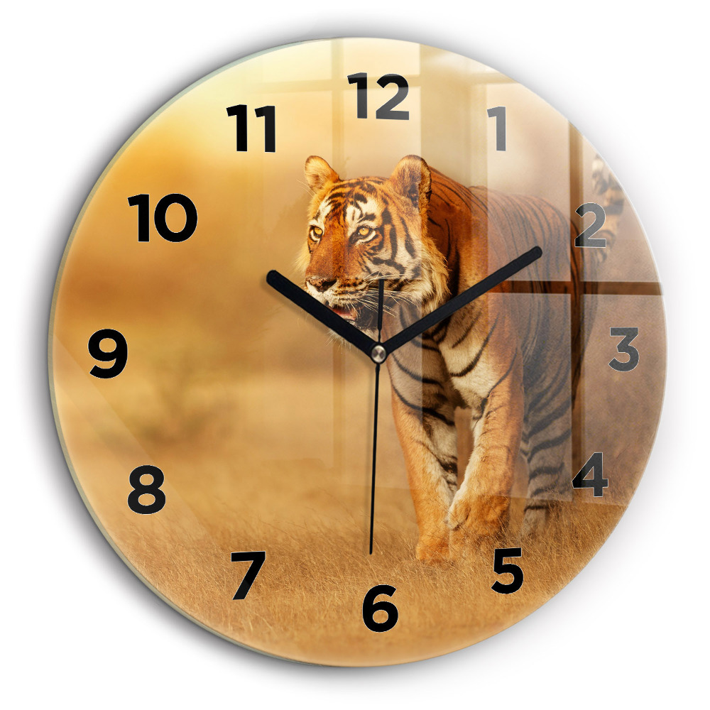 Kerek falióra 60 cm Vadászat Tigris
