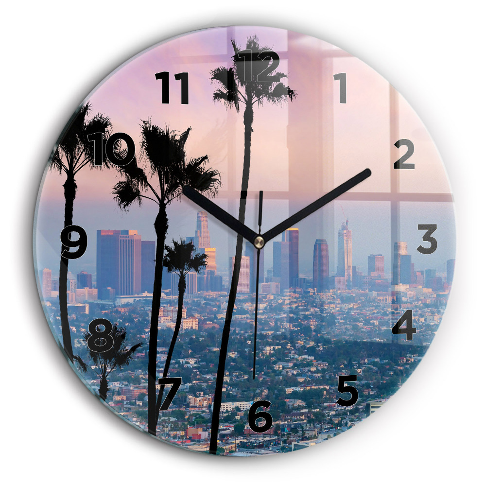 Kerek falióra 60 cm Los Angeles-i naplemente