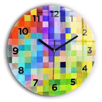 Kerek falióra 60 cm Négyzetek kompozíciója