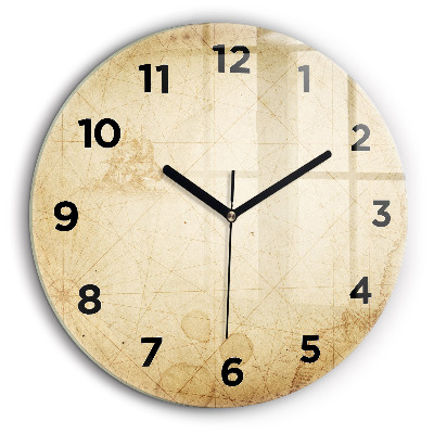 Kerek üvegóra 60 cm Régi világtérkép