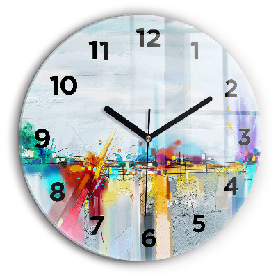 Kerek falióra 60 cm Absztrakt olaj tájkép