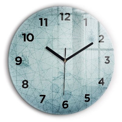 Kerek fali üvegóra 60 cm Vintage térkép