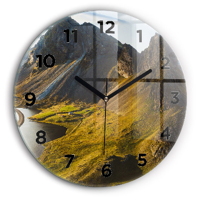 Egyedi üvegóra kerek 60 cm Út Izlandon