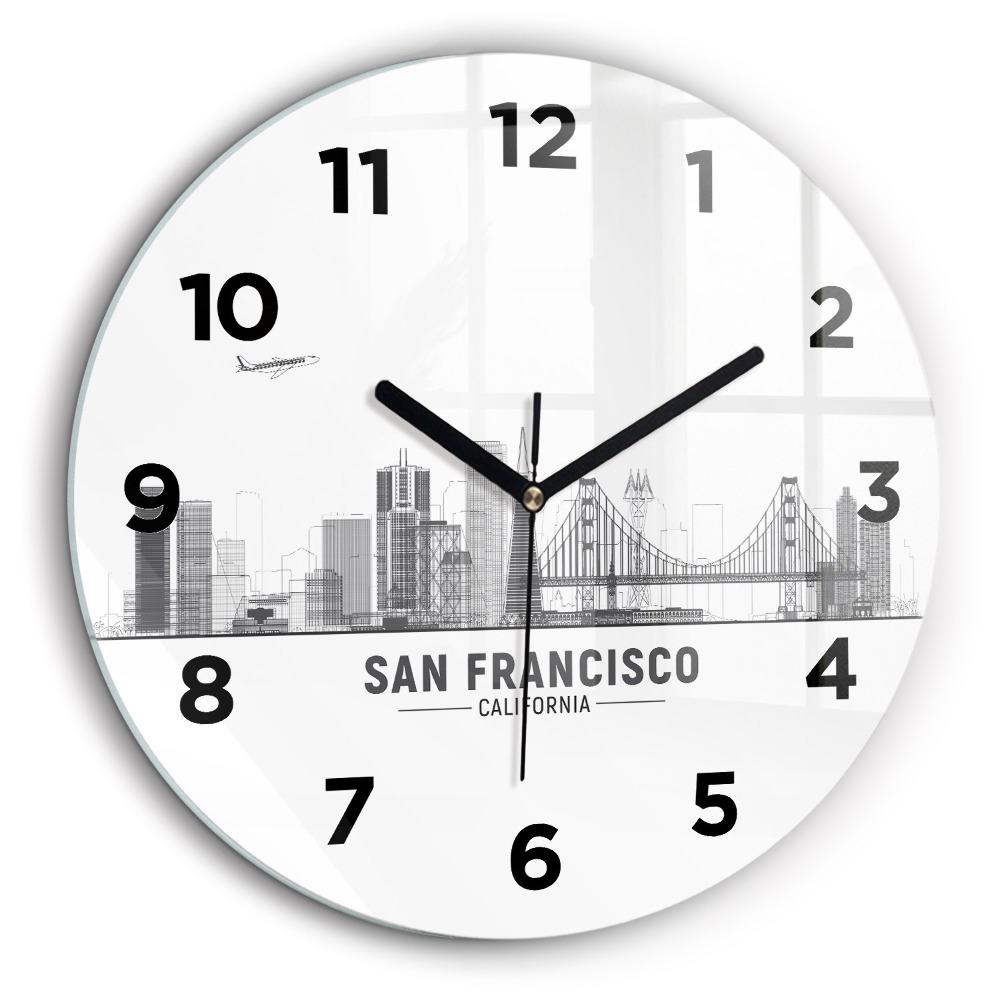 Fali üvegóra kerek 60 cm San Francisco látképe