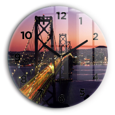 Kerek üvegóra 60 cm USA naplemente