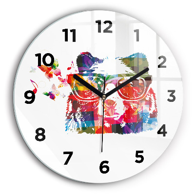 Egyedi üvegóra kerek 60 cm Medvefej