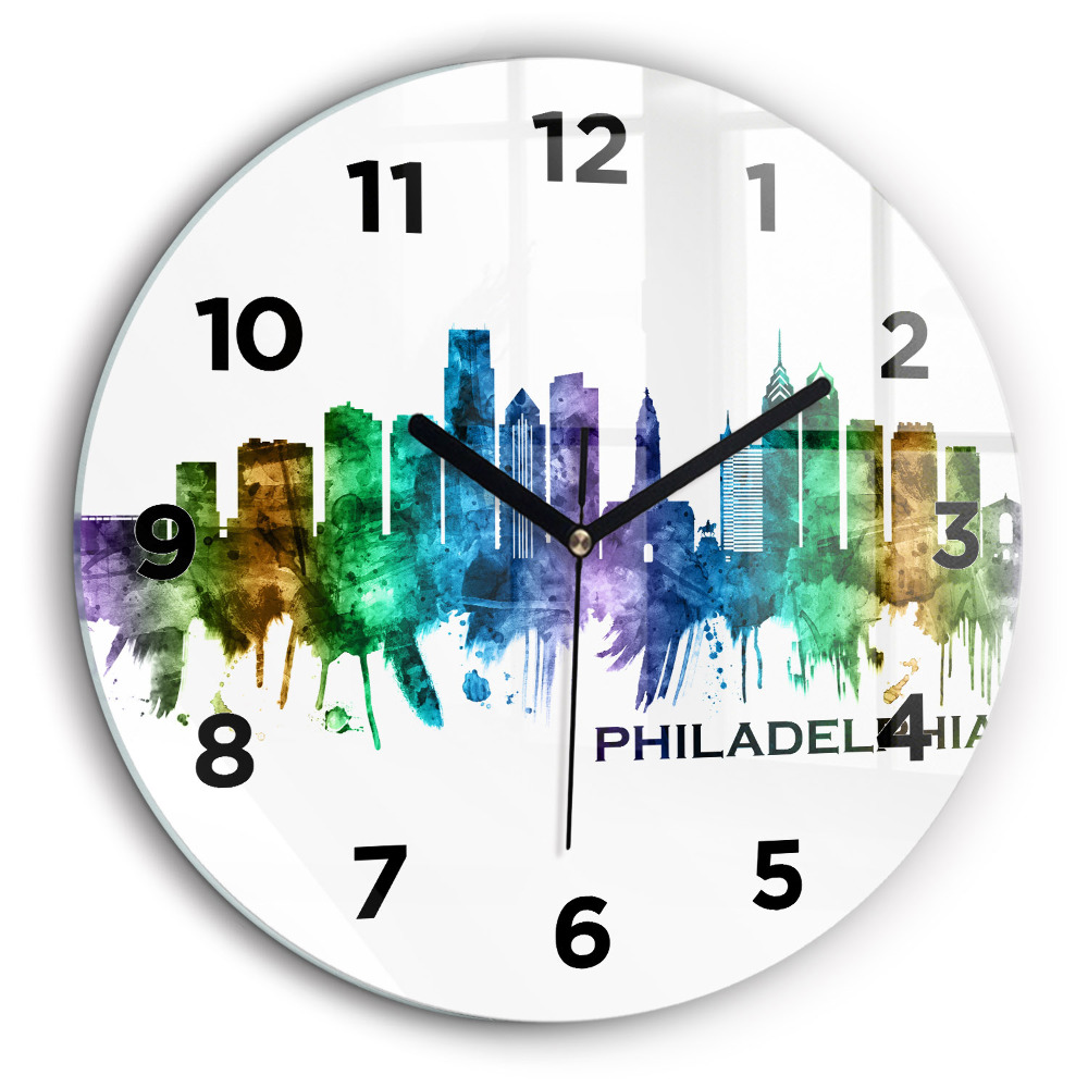 Egyedi üvegóra kerek 60 cm Színes Philadelphia