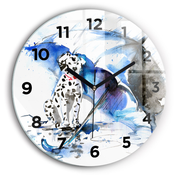 Fali üvegóra kerek 60 cm Dalmata és esernyő