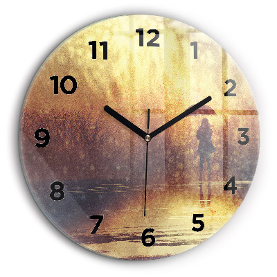 Kerek fali üvegóra 60 cm nő esernyővel