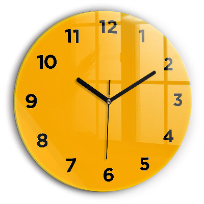 Egyedi üvegóra kerek 60 cm Sötét sárga