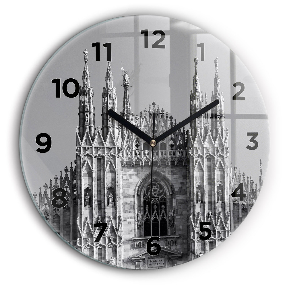 Egyedi üvegóra kerek 60 cm Duomo di Milano székesegyház