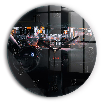 Kerek fali üvegóra 60 cm Autó Tokióban