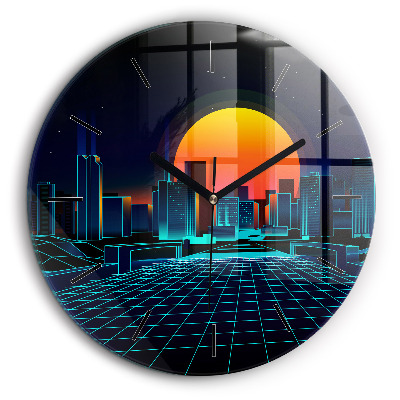 Egyedi üvegóra kerek 60cm Kibertéri város