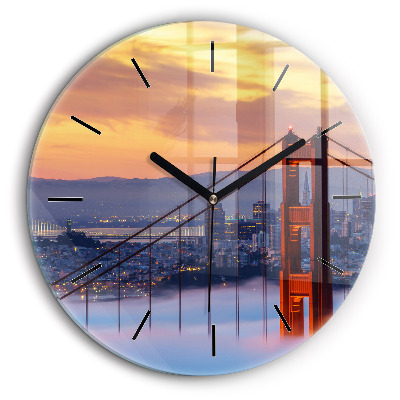 Egyedi üvegóra kerek 60cm San Francisco híd