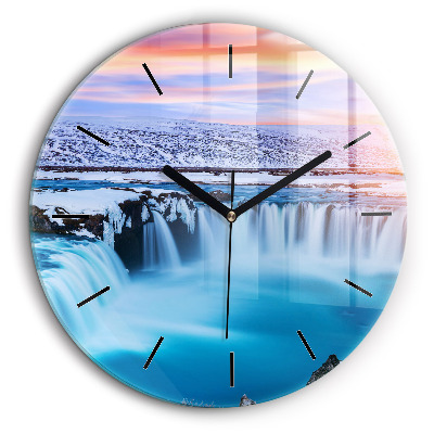 Kerek üvegóra 60cm Godafoss vízesés Izland