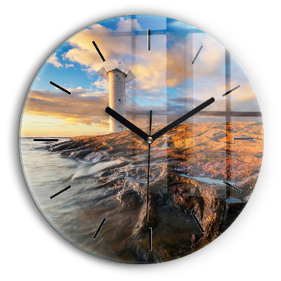 Egyedi üvegóra kerek 60cm Világítótorony és a Balti-tenger