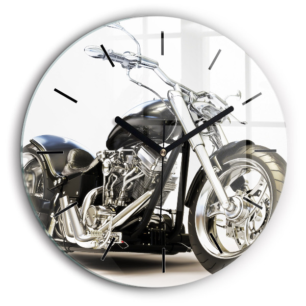 Fali üvegóra kerek 60cm Fekete motorkerékpár