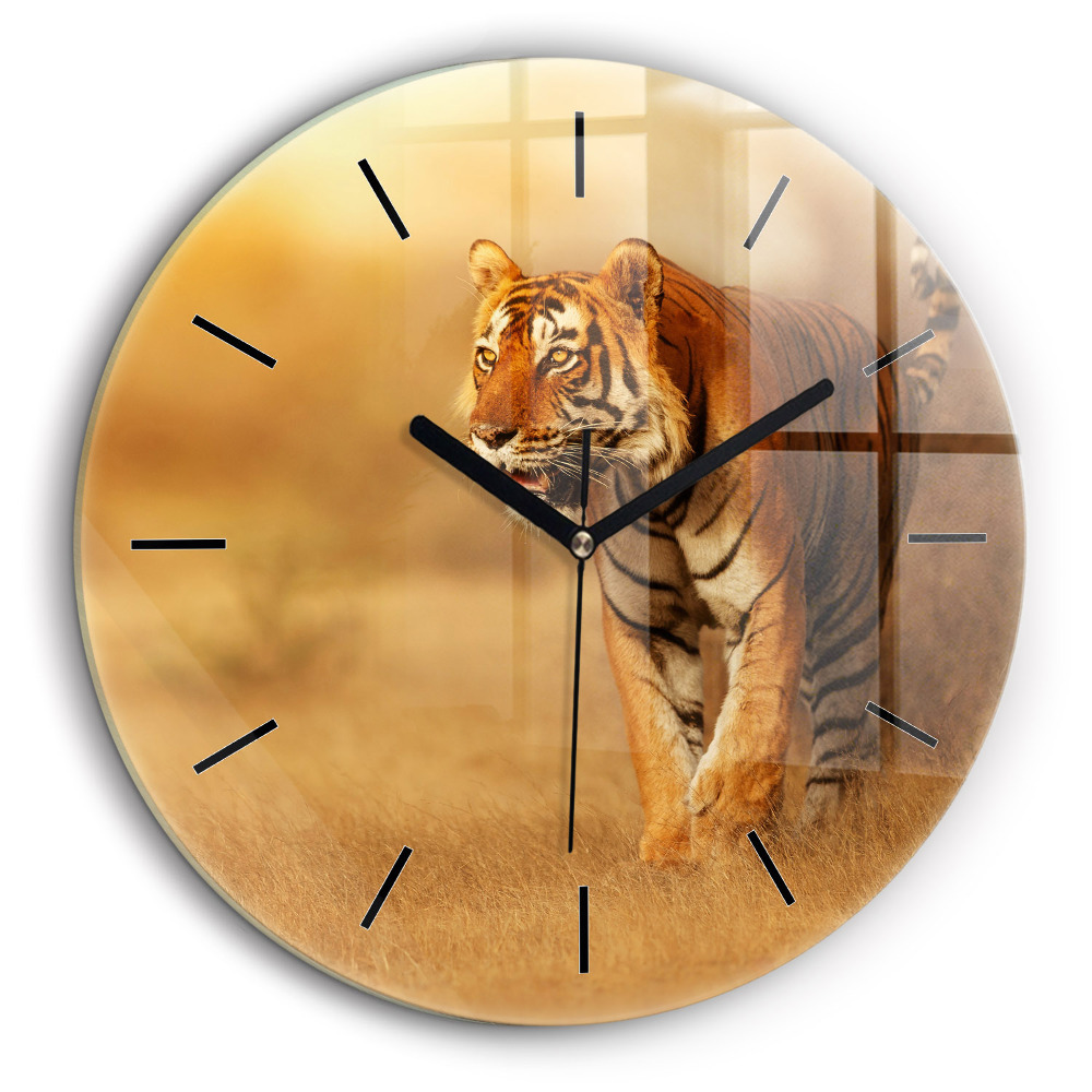 Kerek falióra 60cm Vadászat Tigris