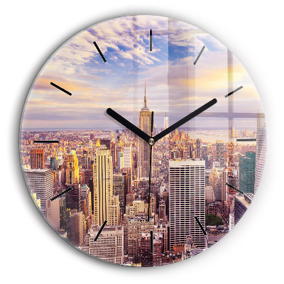 Kerek falióra 60cm Naplemente New York