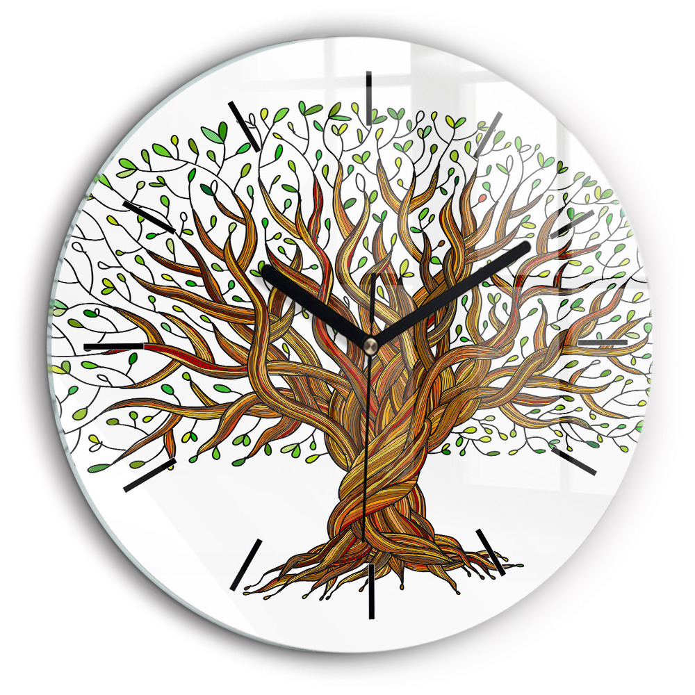 Kerek fali üvegóra 60cm Fa és gyökerek