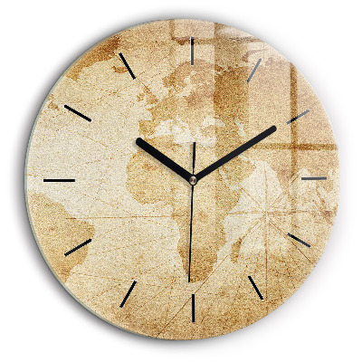Fali üvegóra kerek 60cm Vintage világtérkép