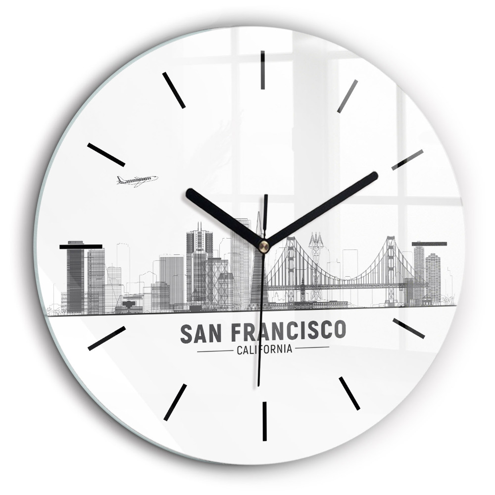 Fali üvegóra kerek 60cm San Francisco látképe