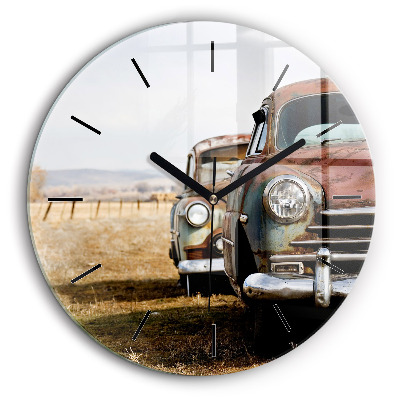 Fali üvegóra kerek 60cm Régi autók