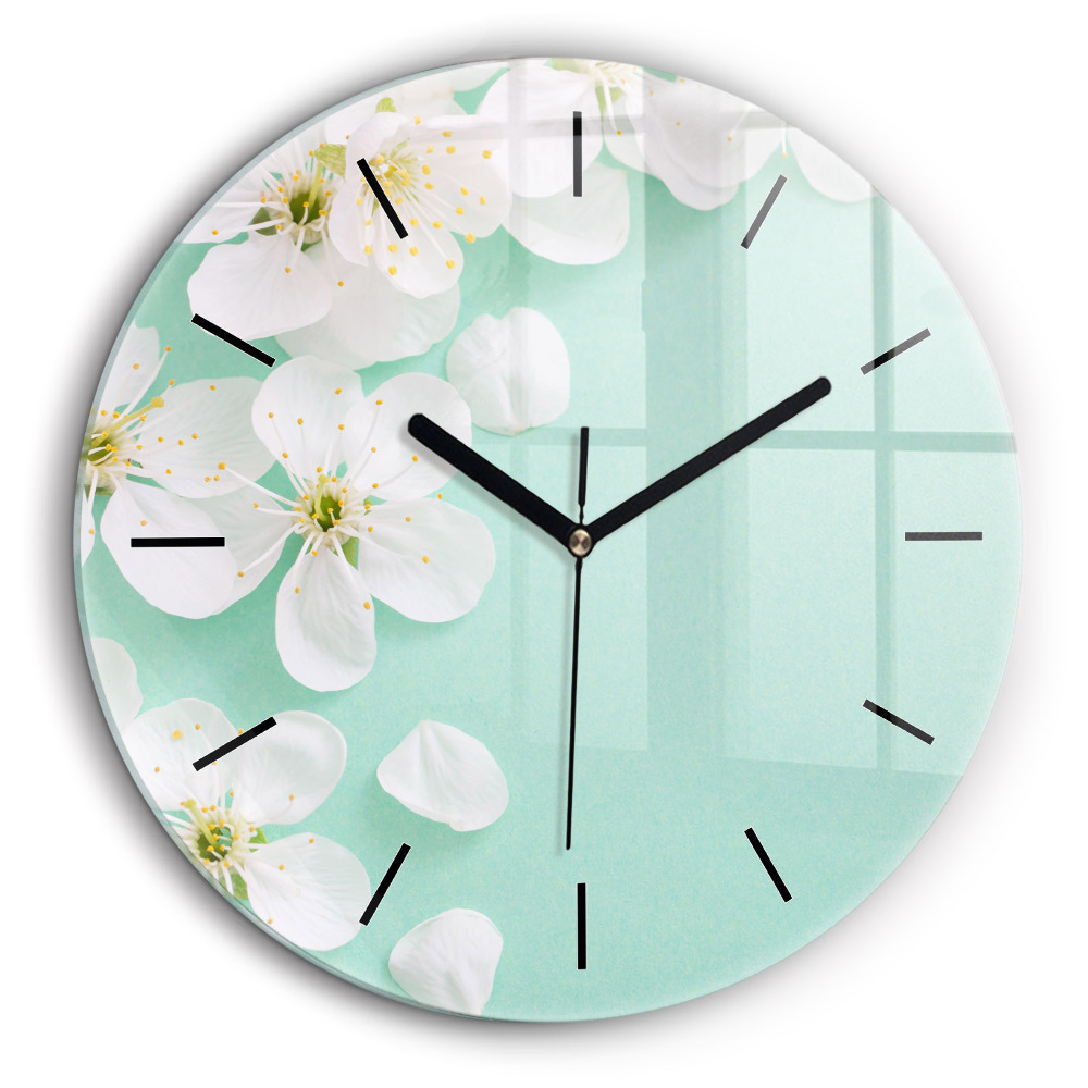 Kerek fali üvegóra 60cm Almavirágok