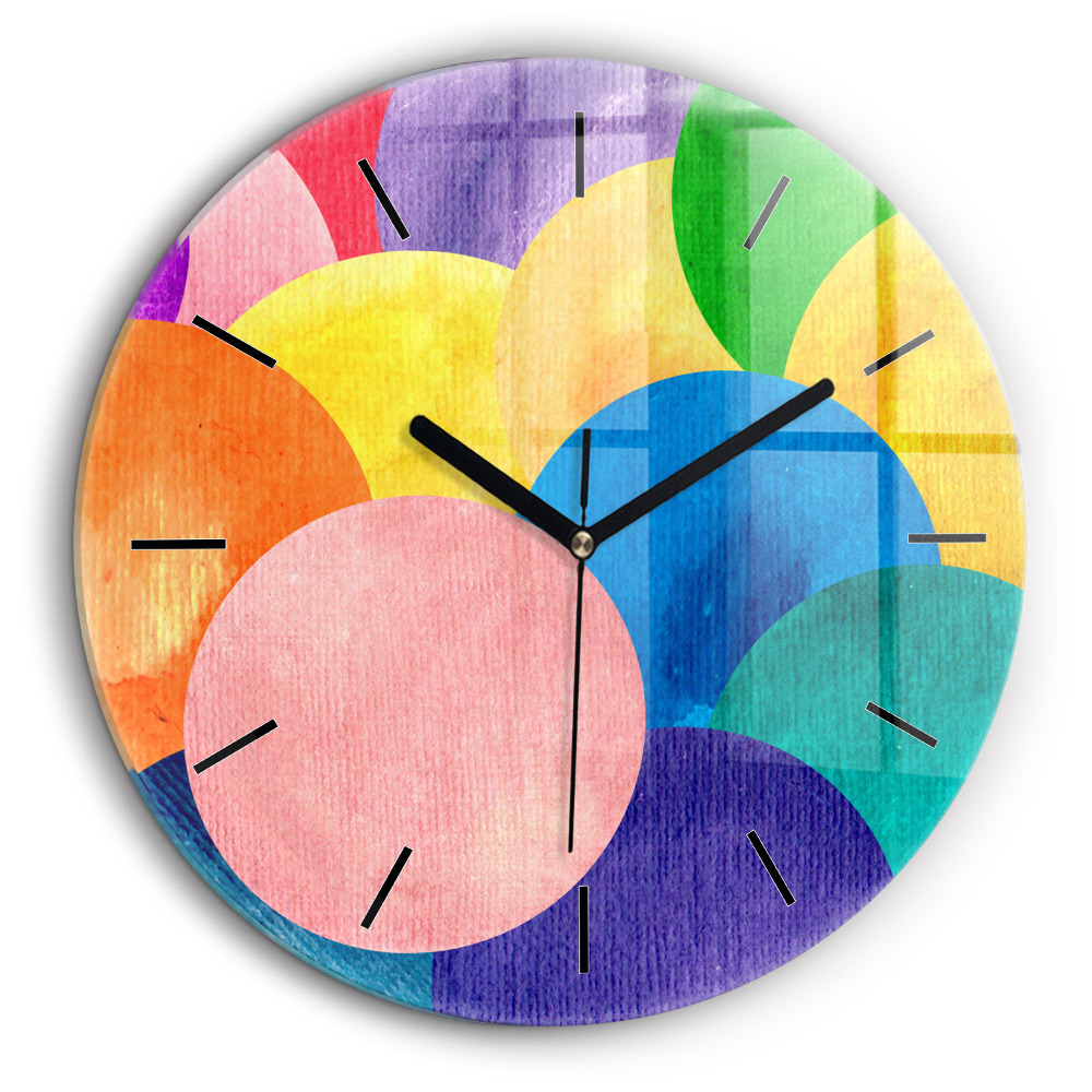 Kerek üvegóra 60cm Absztrakt körök