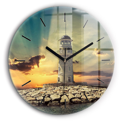 Kerek falióra 60cm Világítótorony a vízen