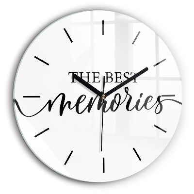 Egyedi üvegóra kerek 60cm Emlékek felirat