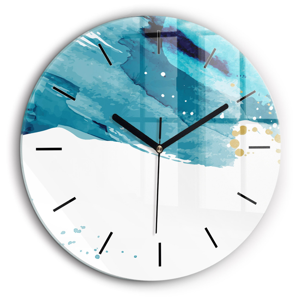 Egyedi üvegóra kerek 60cm Ecsetvonások