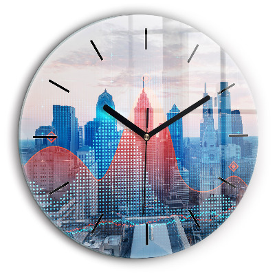 Egyedi üvegóra kerek 60cm Felhőkarcolók Philadelphiában
