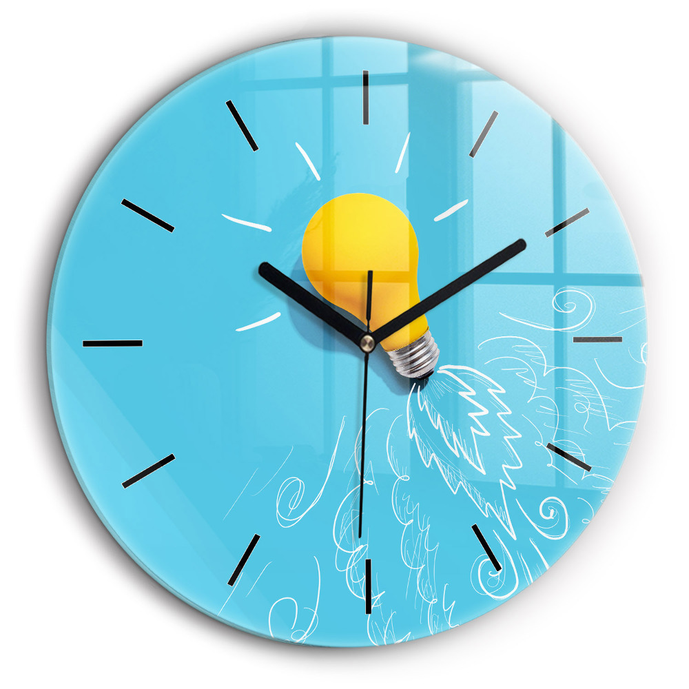 Kerek falióra 60cm Villanykörte rajz