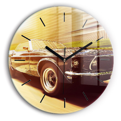 Kerek üvegóra 60cm Klasszikus régi autó