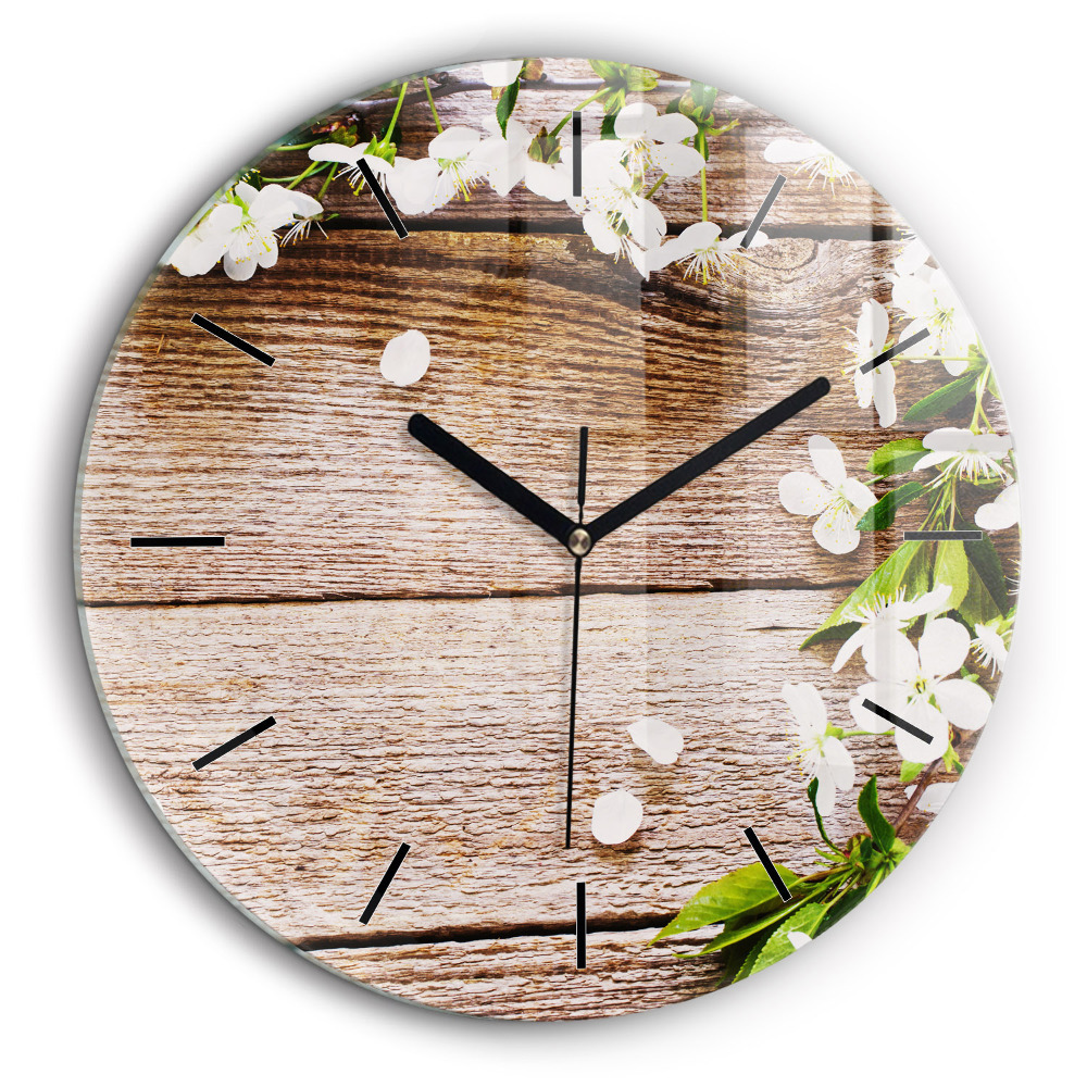 Egyedi üvegóra kerek 60cm Virágok fán