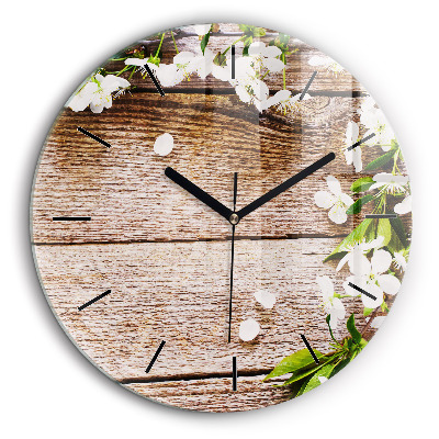 Egyedi üvegóra kerek 60cm Virágok fán