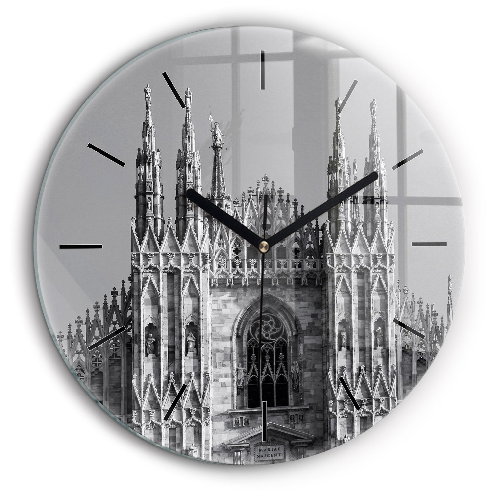 Egyedi üvegóra kerek 60cm Duomo di Milano székesegyház