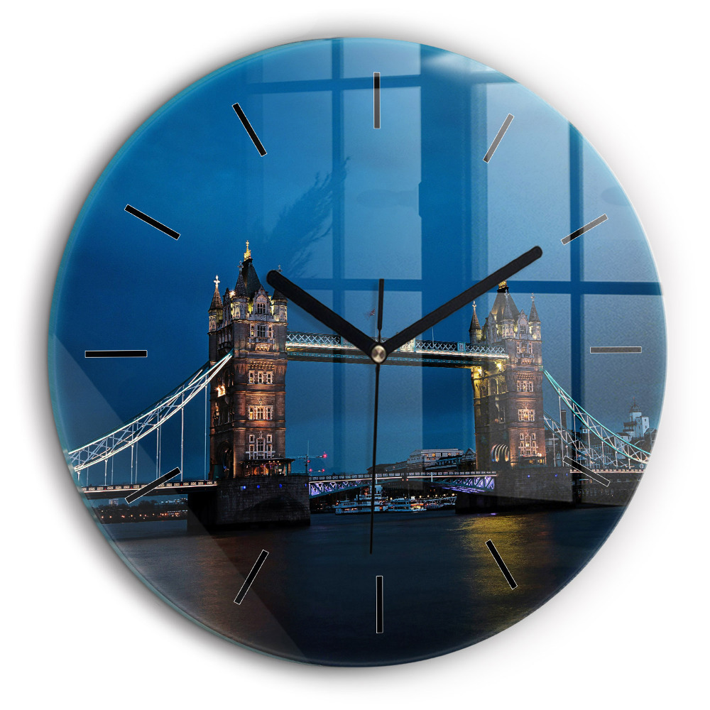 Fali üvegóra kerek 60cm Tower Bridge London éjjel